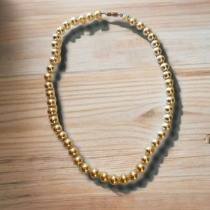 Vintage String of Faux Pearls Necklace Screw Clasp Cream Accessories Jewelry